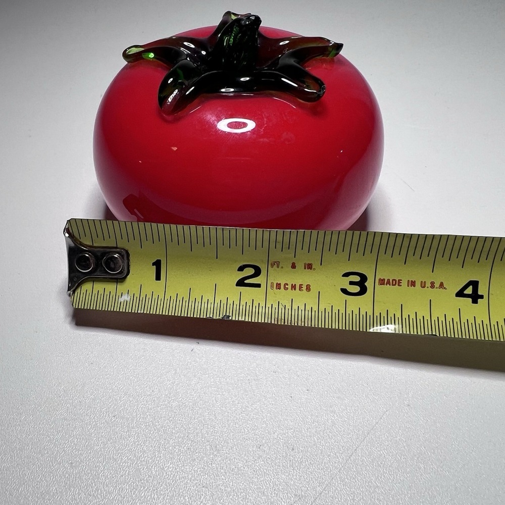 Vibrant Studio Art Glass Tomato Figurine 3" - Picture 5 of 7